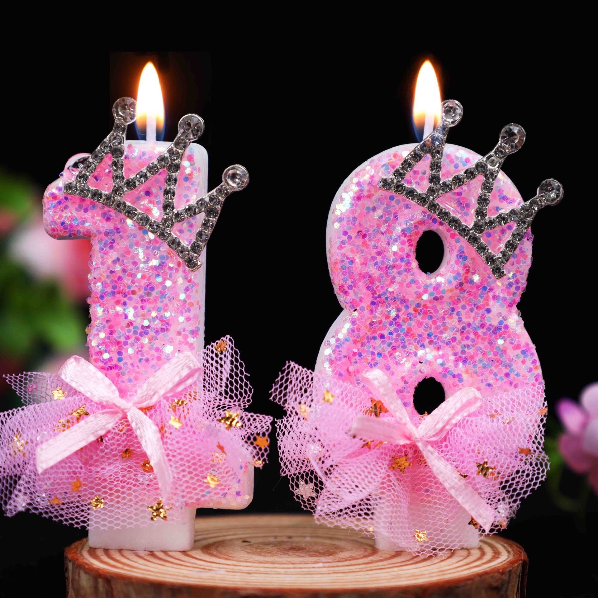 Holiday Candle Set - Prinses Kant Kroon Verjaardag Digitale Kaars