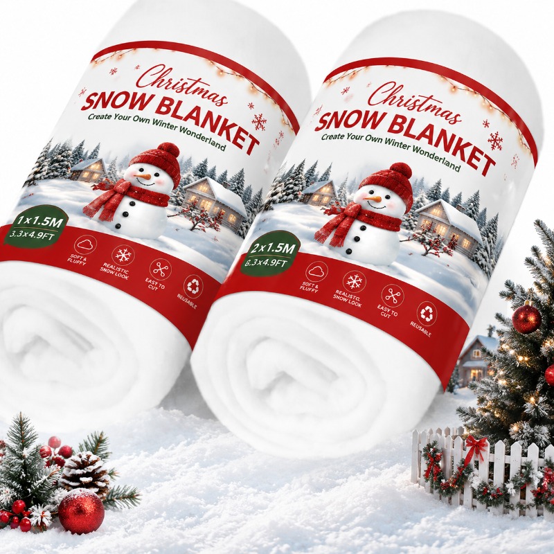 Christmas Throw Blanket - Kunstsneeuwtapijt, nep-sneeuwdeken, kerstboomvoetbedekking, dorp, vakantie, winterdecoratie,