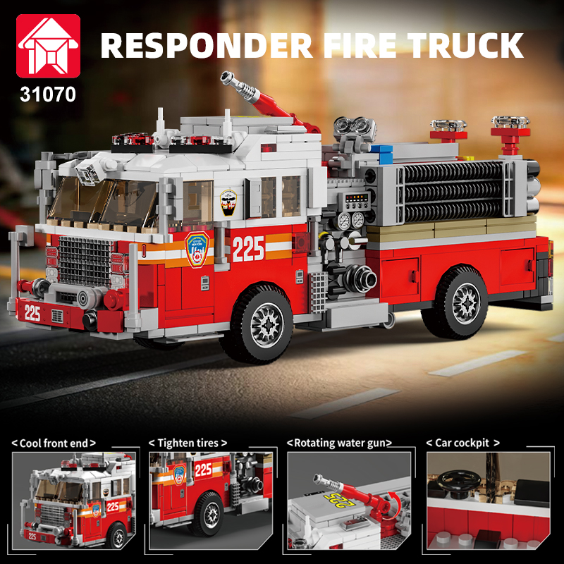 Lego Set City - Le Yi 31070 Amerikaanse brandweerwagen bouw
