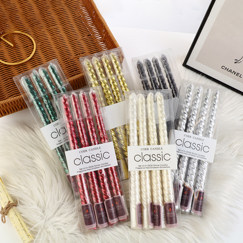 4 stuks Europese stijl lange-p - Holiday Candle Set recensie en prijs