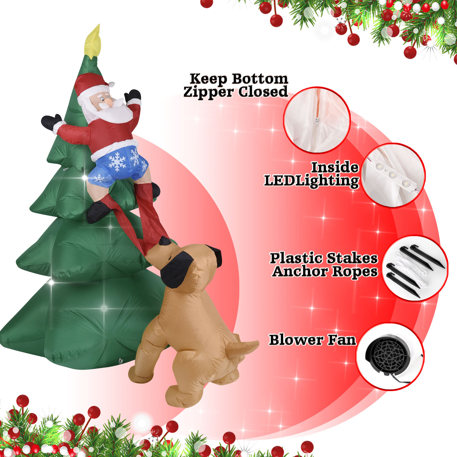 Kerst opblaasbare hond met ker - Christmas Lights Outdoor recensie en prijs