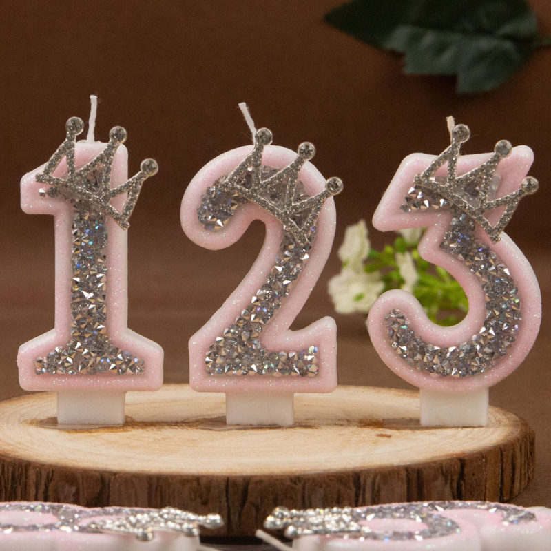 Digitale kaarsen 0-9 roze zilv - Holiday Candle Set recensie en prijs