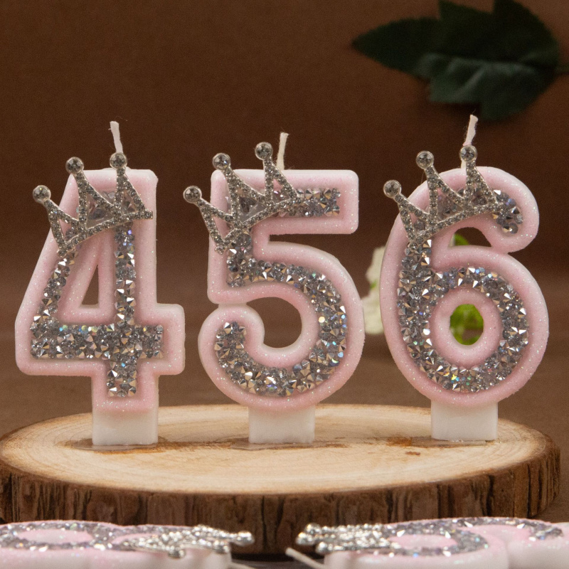 Digitale kaarsen 0-9 roze zilv - Holiday Candle Set recensie en prijs
